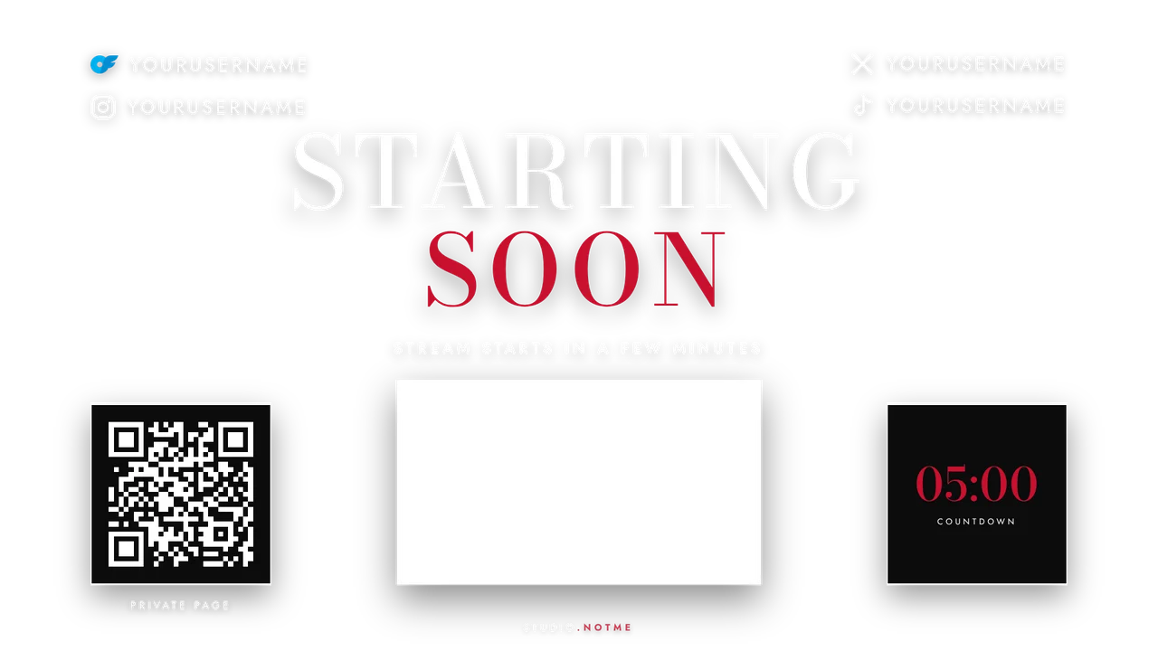 Editorial direction, Starting soon screen