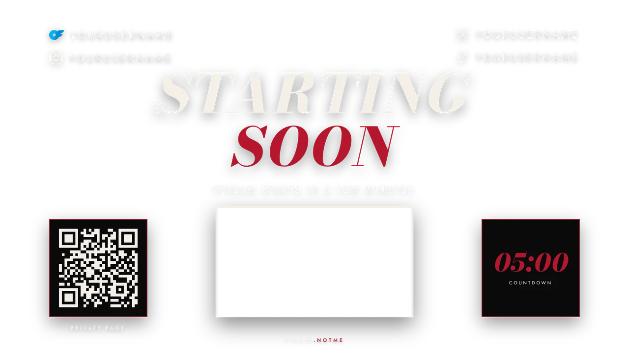 Red lacquer direction, Starting soon screen