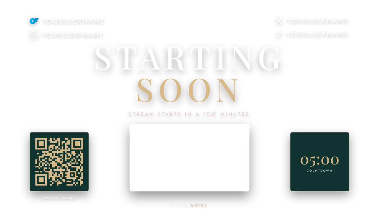 Garden direction, Starting soon screen