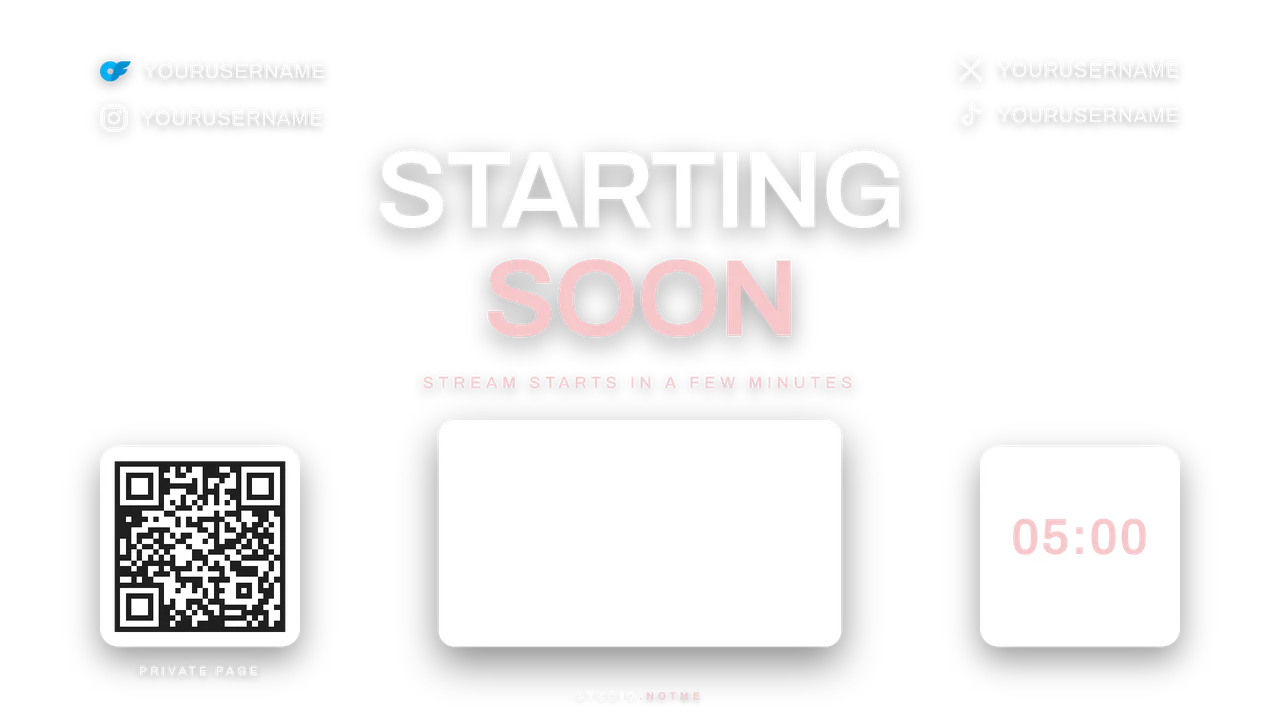 Glossier direction, Starting soon screen