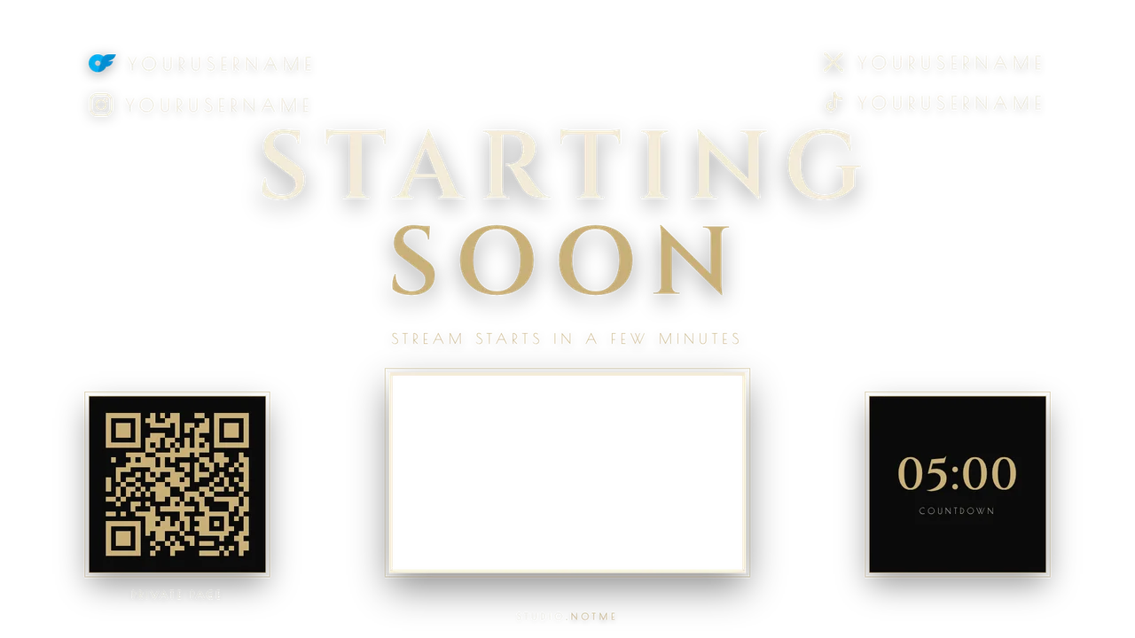 Deco direction, Starting soon screen